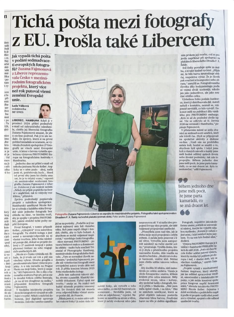 rozhovor mladá fronta dnes zuzana fajmonova fotografka photomino triennale hamburg